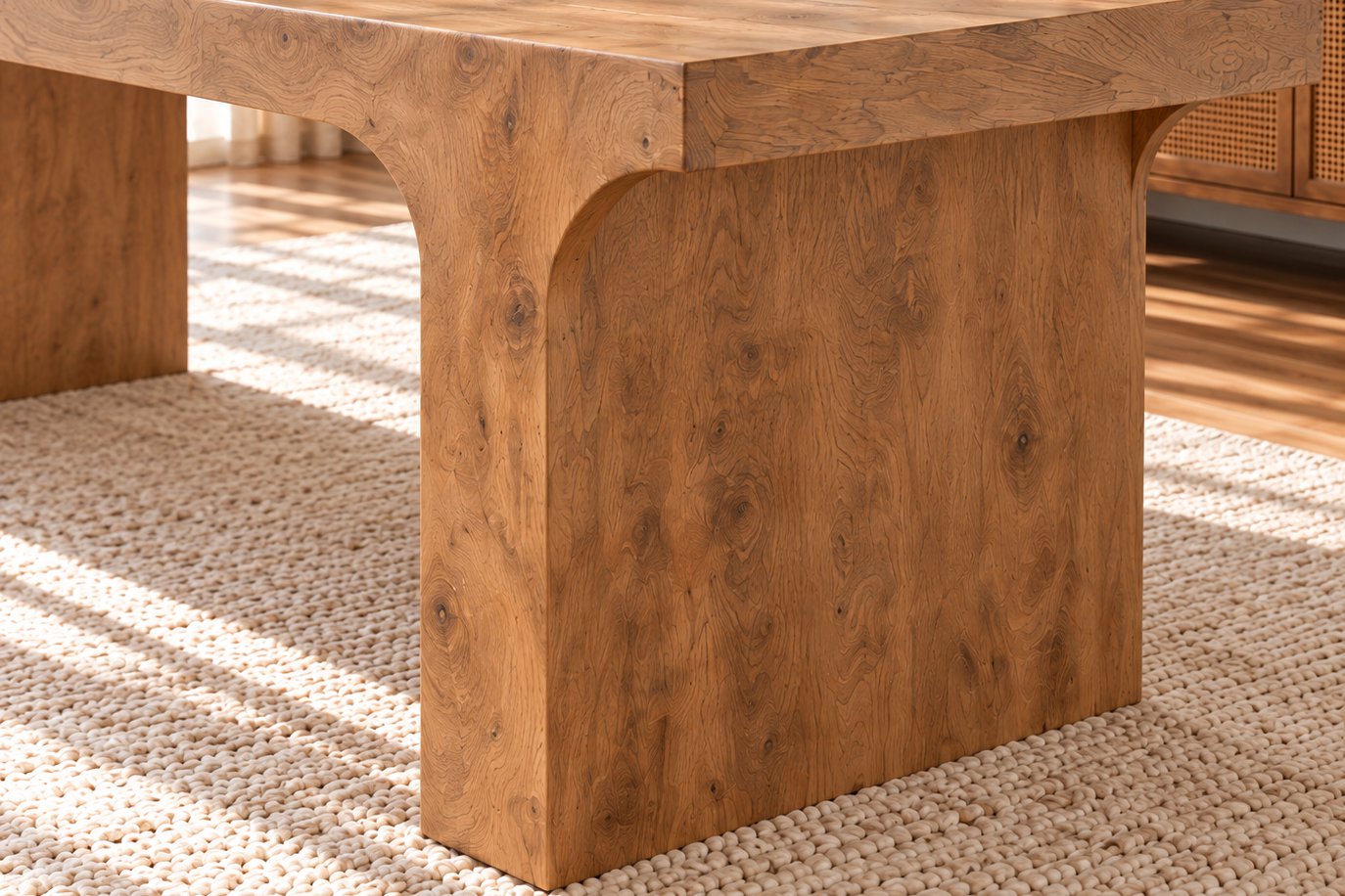 Arched panel dining table