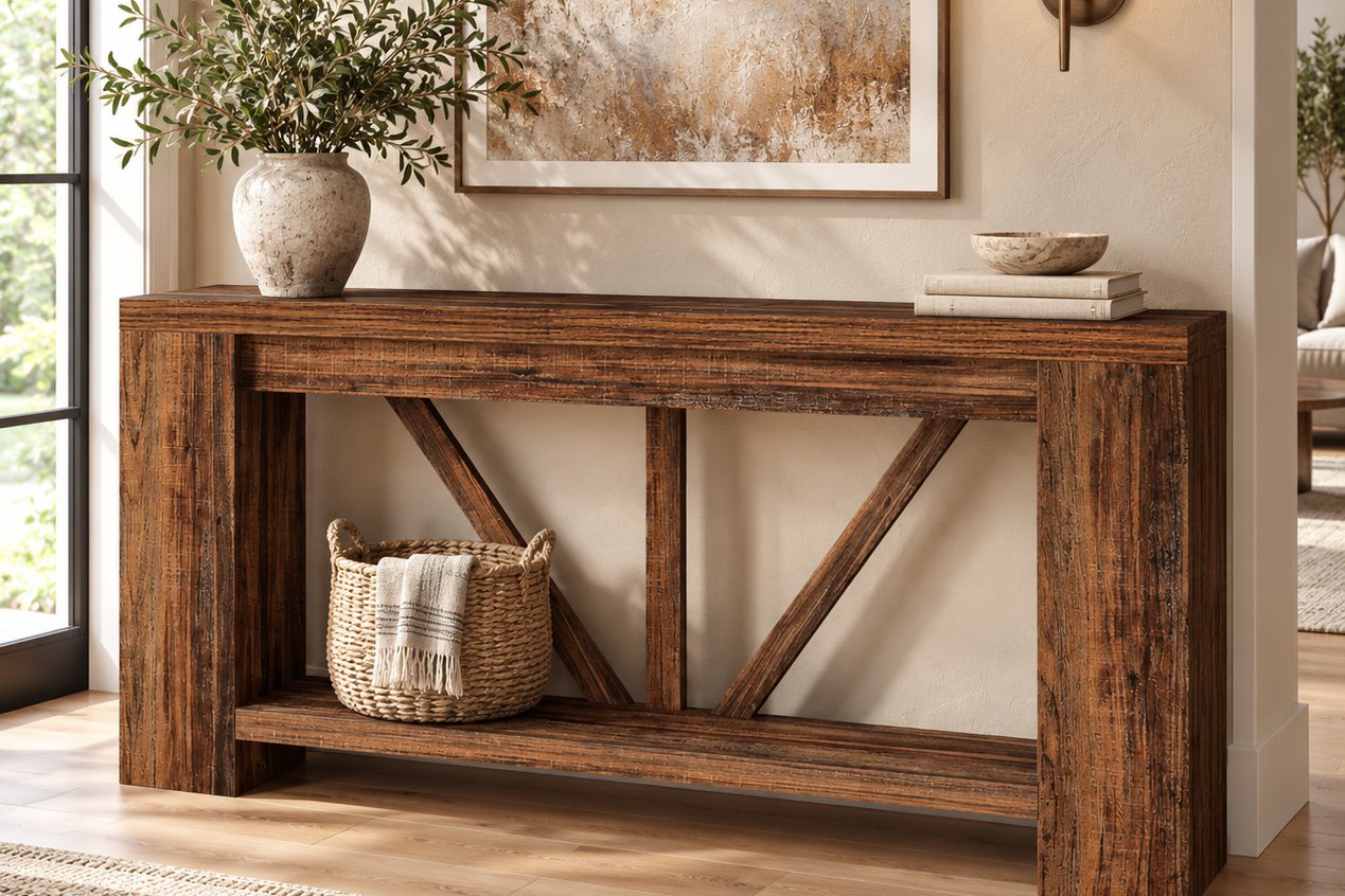Reclaimed timber console