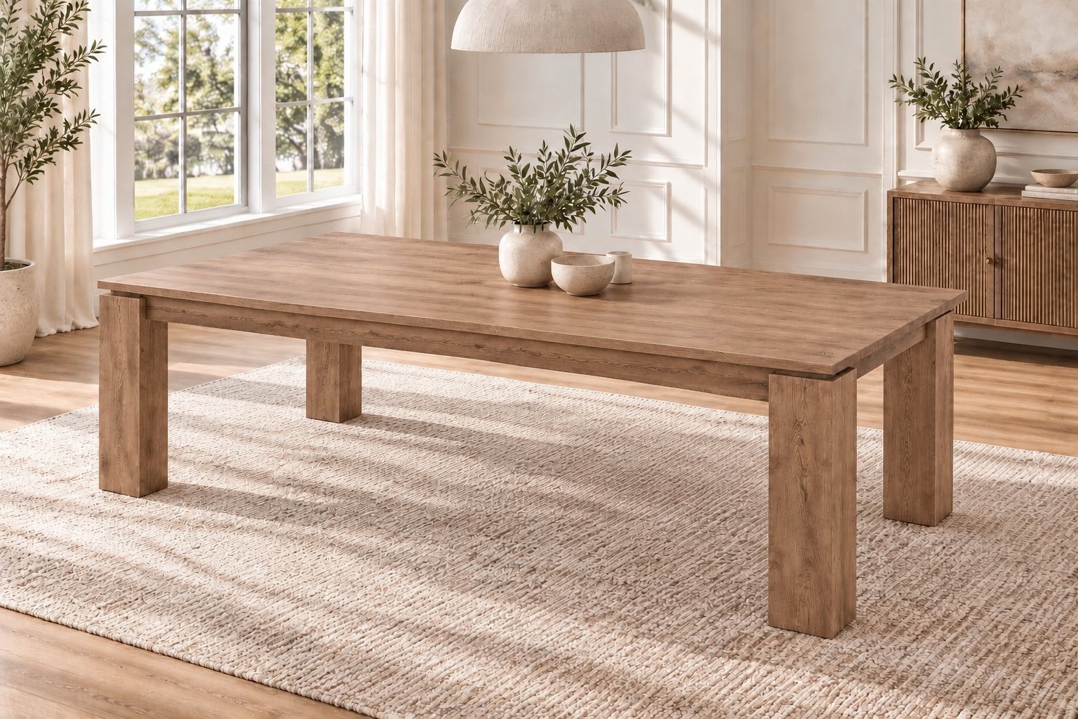 The oak table on its own