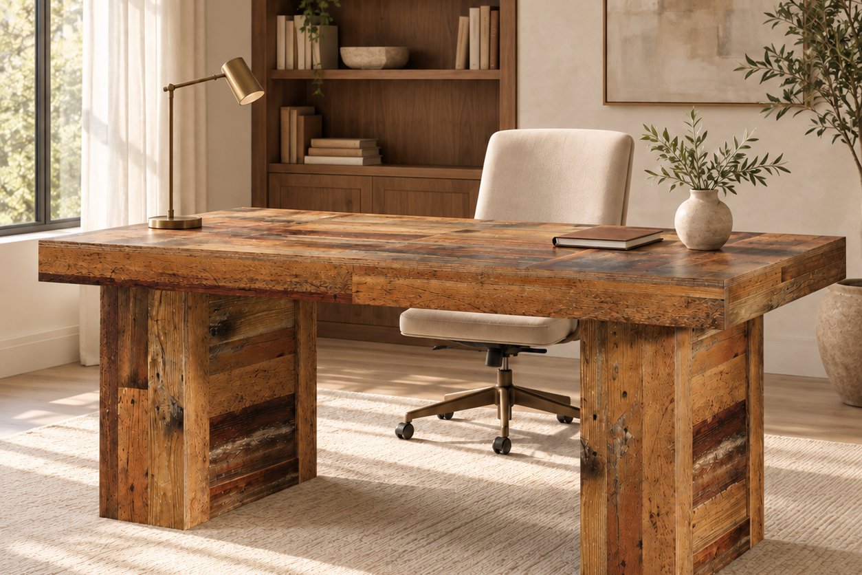 Reclaimed timber desk