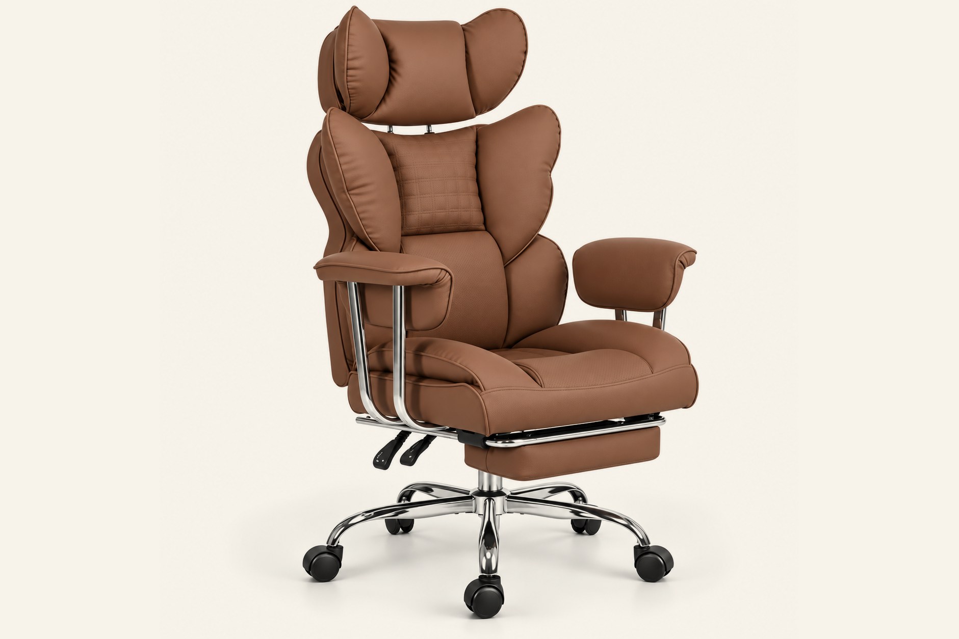 High back chair with footrest