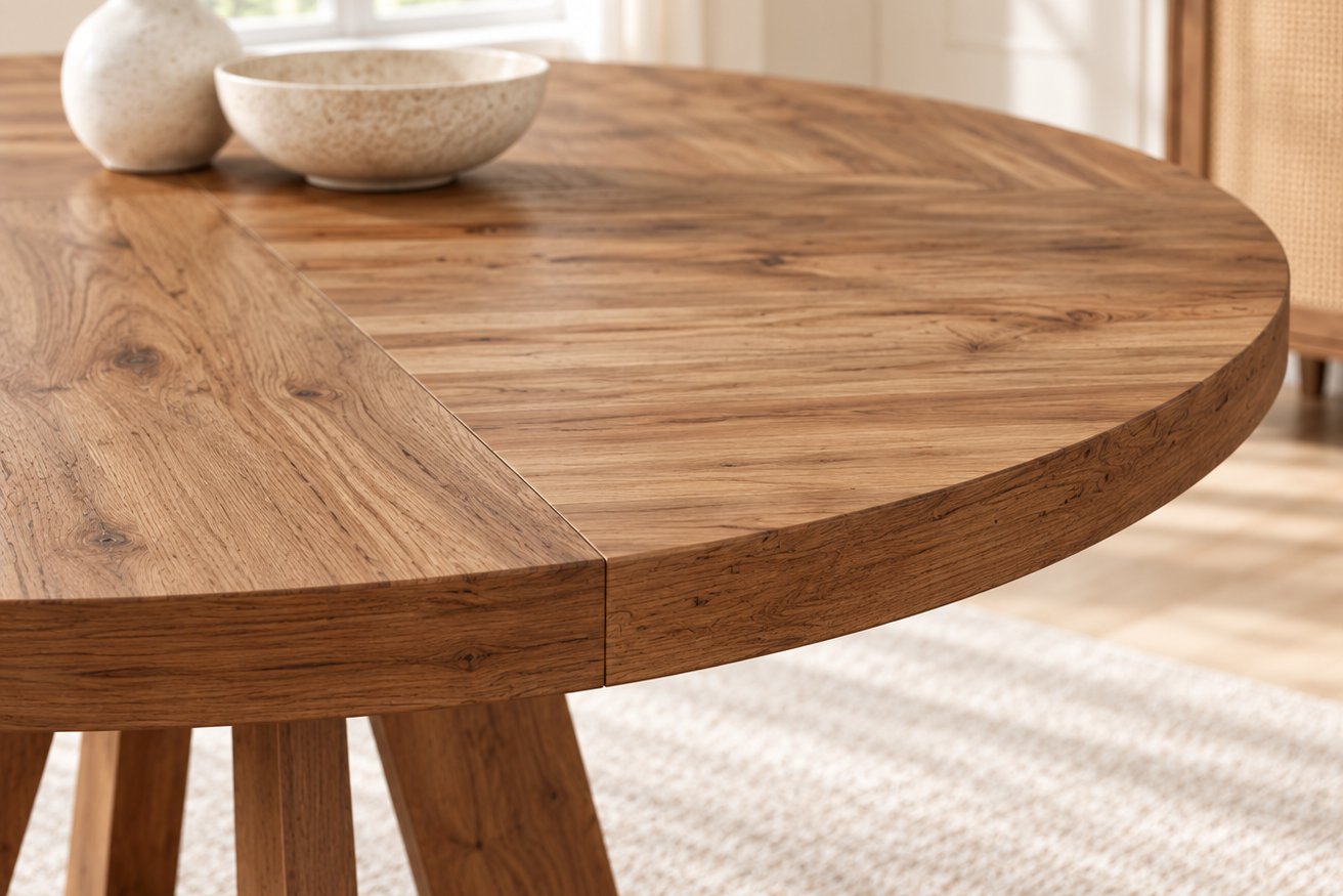 Round oak pedestal table