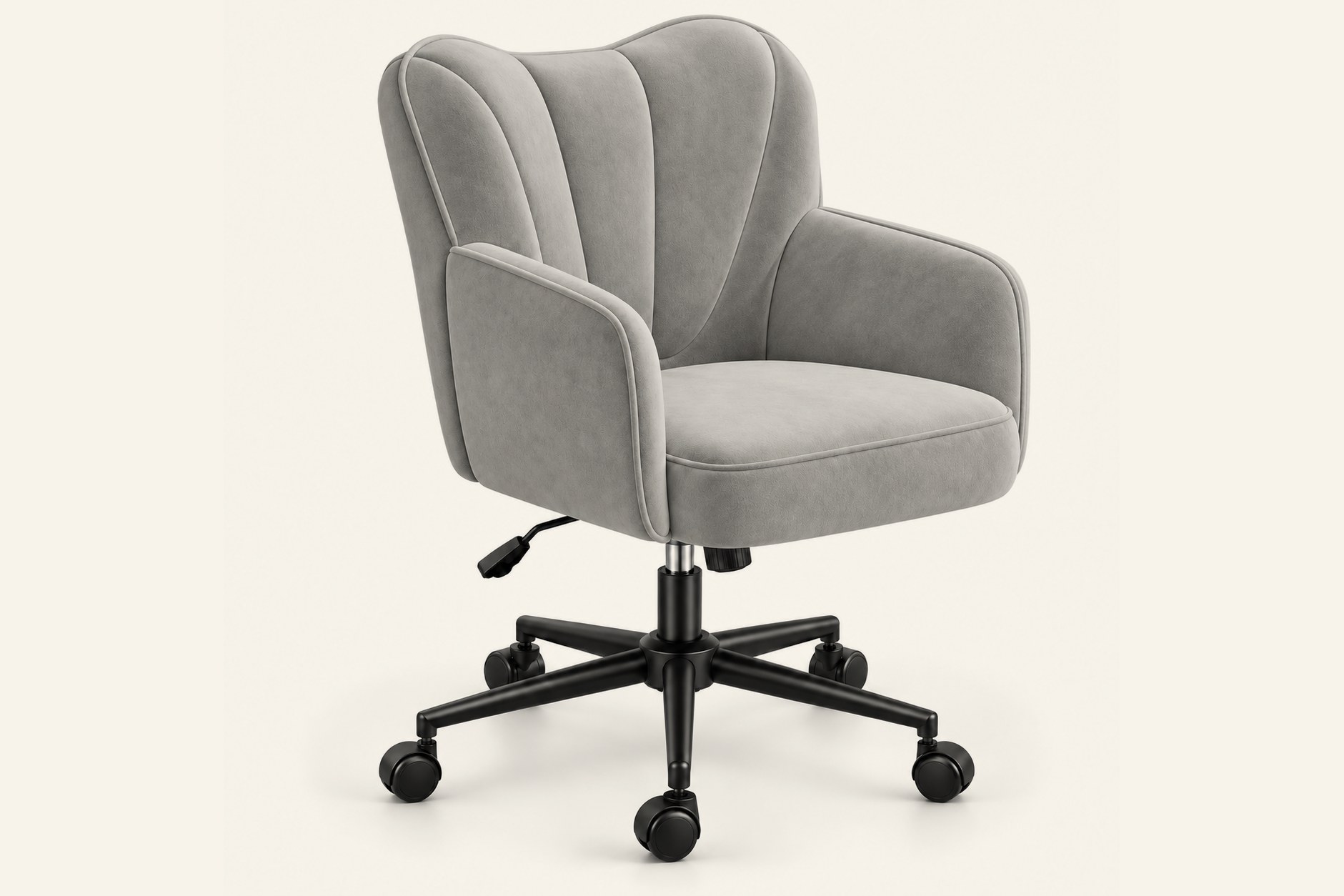 Petal back velvet chair
