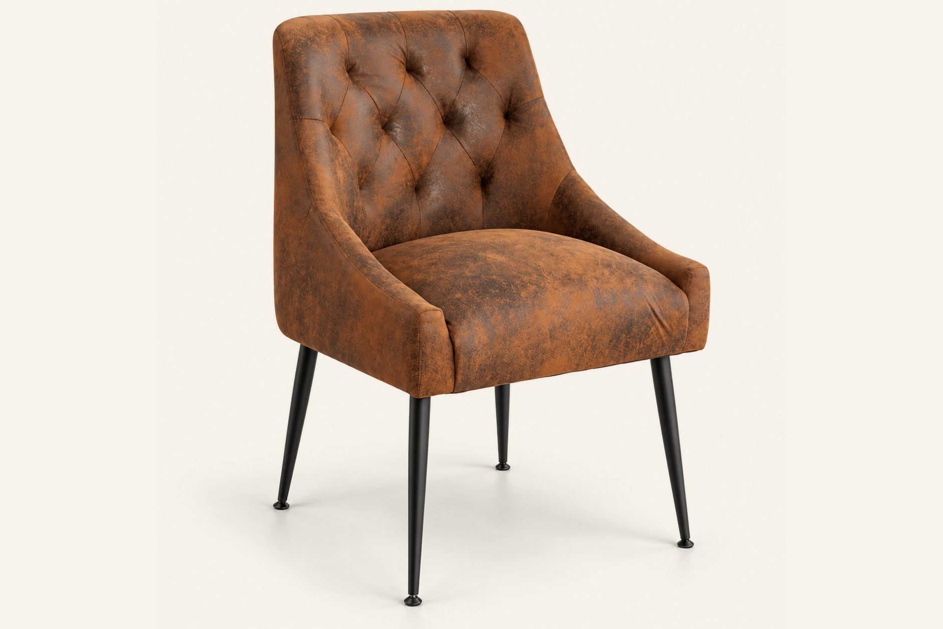 Sloped arm dining chair