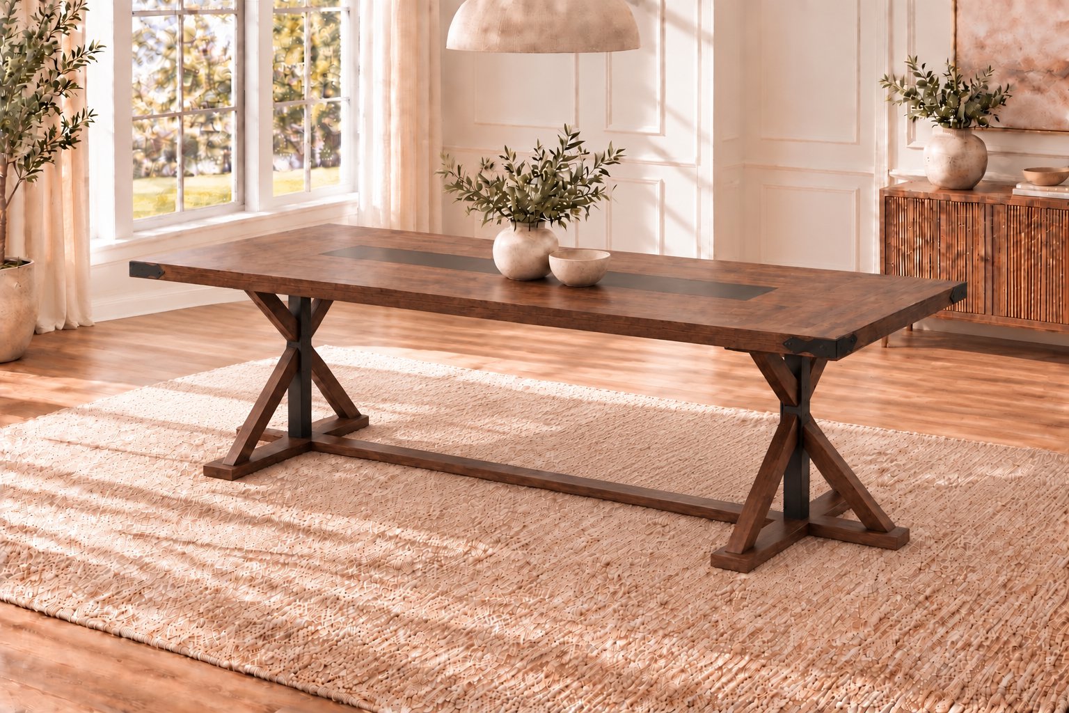 The trestle table on its own